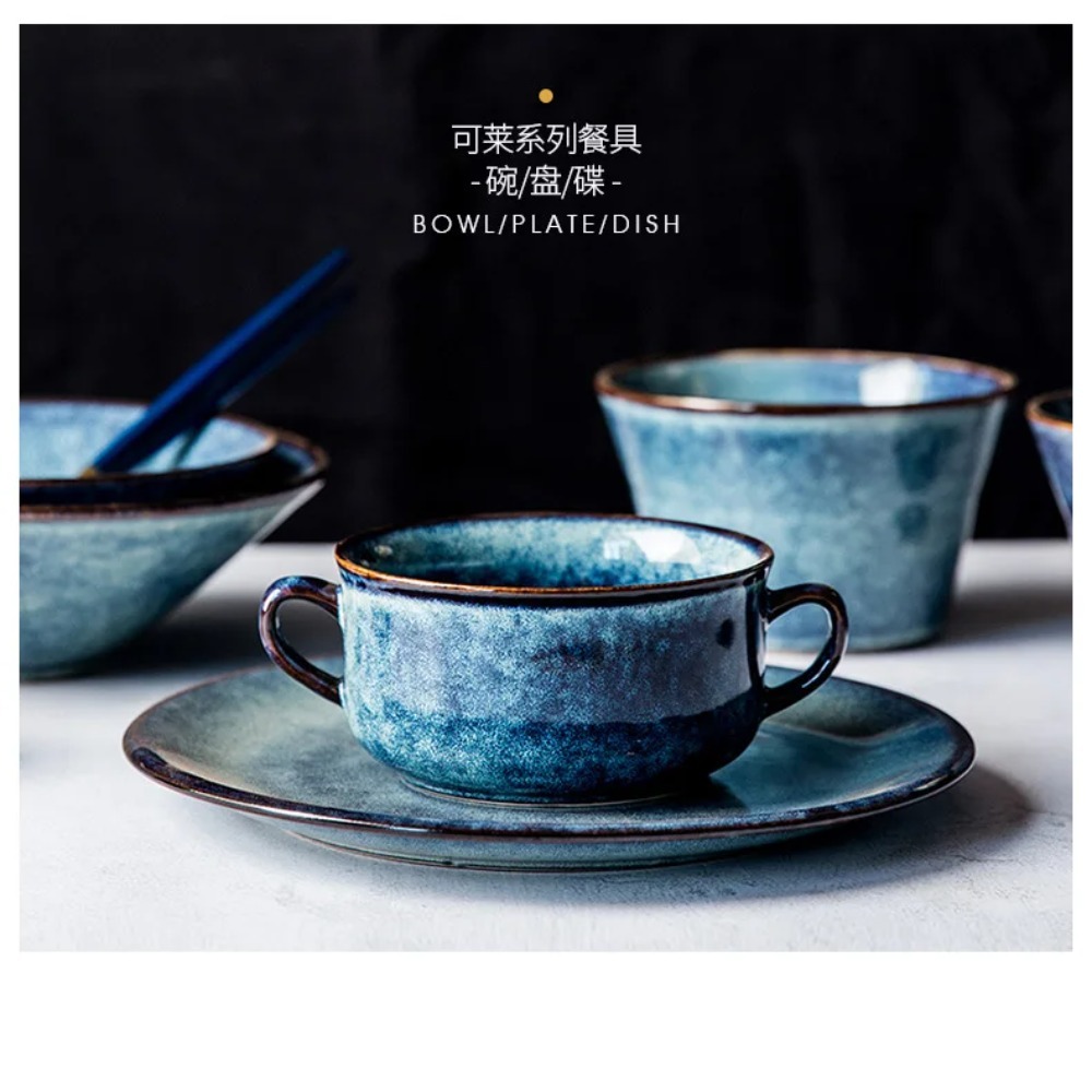 Dim Sum Basket - Çin Retro Seramik Sofra Takımı Kulplu